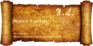 Nyers Larion névjegykártya